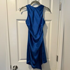 Royal Blue Backless halter dress